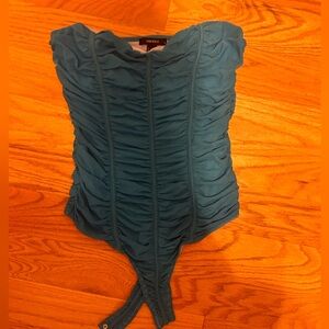 blue bodysuit going out